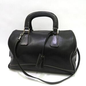 Prada 2 Way Bag Mini Boston Leather Black